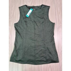 Montgomery Post Peplum Knit Tank Green Sleeveless Women's Size M Stitch Fix